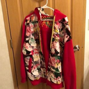 Request red/ multi hoodie